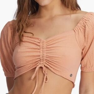 Roxy NWT Women's Crop Ruched Top